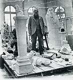 Rodin in his atelier in Meudon, ca. 1905